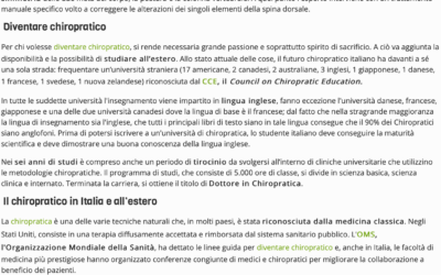Diventare chiropratico