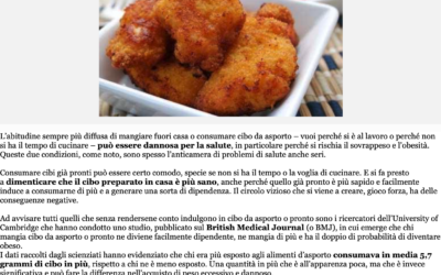 Cibo da asporto raddoppia il rischio di obesità