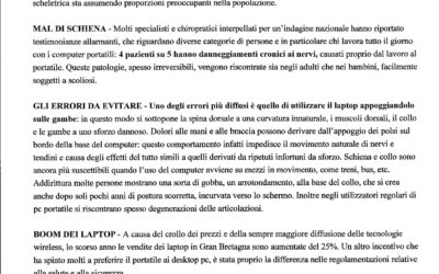 Mal di schiena da laptop