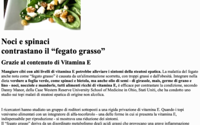 Noci e spinaci contro il fegato grasso