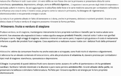 Primavera: frutta e verdura di stagione